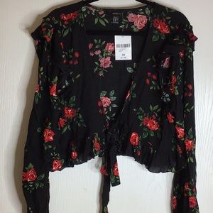 Forever 21 Crop Wrap Top